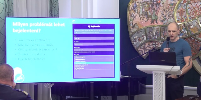 Városi bejelentéskezelő felület
